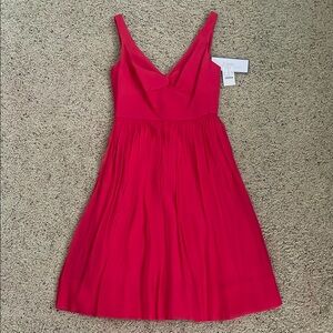 J. Crew Bright Pink Chiffon Pleated Midi Sundress for Weddings